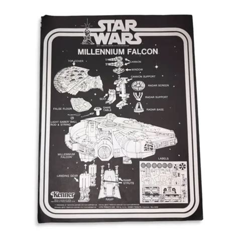 VINTAGE 1979 KENNER Star Wars Millennium Falcon Instructions Manual Sheet Only $49.99 - PicClick