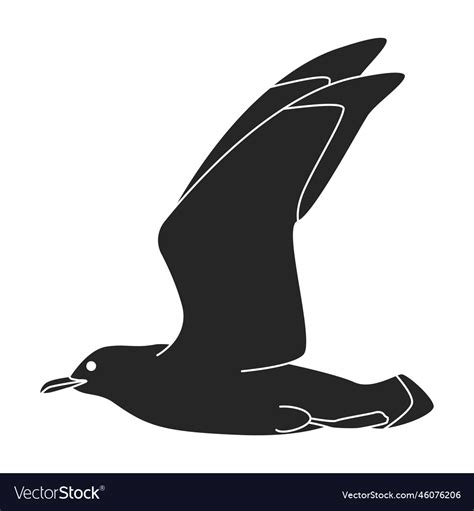 Bird gull iconblack logo isolated Royalty Free Vector Image