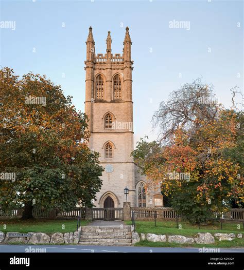 All Saints parish church in autumn. Churchill, Oxfordshire, England ...