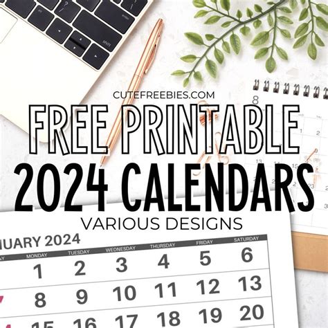 2024 Monthly Calendar (Free Leap Year Calendar) - Cute Freebies For You ...