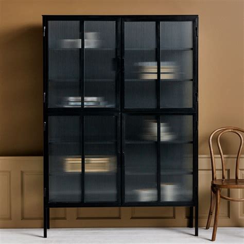 Black Reeded Glass Cabinet | House of Sloane | Vitrineskabe, Kommoder ...