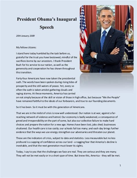 President obamas inaugural speech