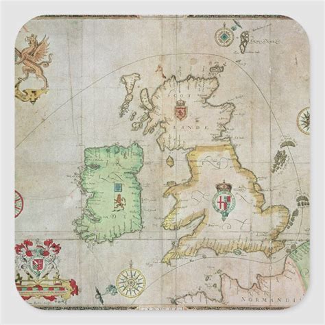 Map showing the route of the Armada fleet Square Sticker | Zazzle.com ...