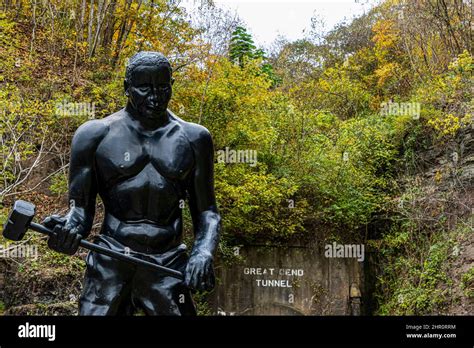 Statue of John Henry In Front of The Great Bend Tunnel, John Henry ...