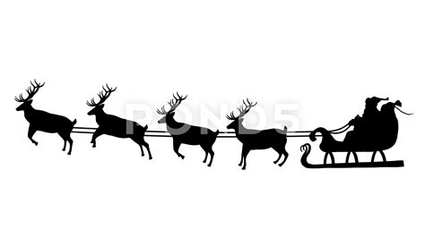 Simple Santa Sleigh Silhouette