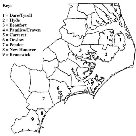 Coastal Counties in North Carolina | Download Scientific Diagram