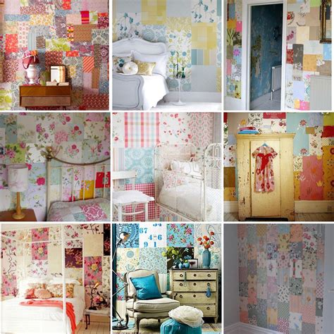 How to make a patchwork wallpaper wall