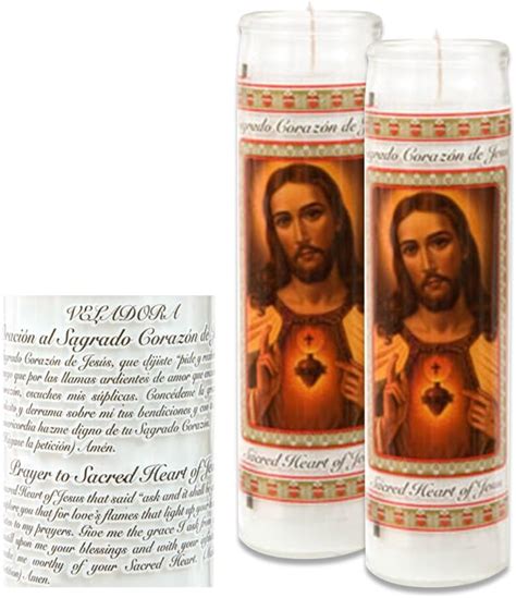 Amazon.com: Catholic Prayer Candles Set Of 2 Religious Candles Real Wax ...