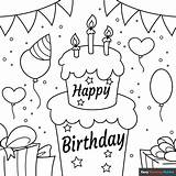 Happy Birthday Card Coloring Page  Easy Drawing Guides sketch template