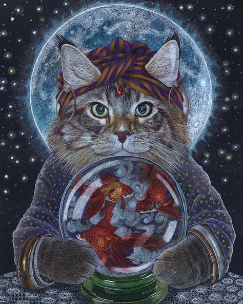 Fortune Teller Cat Drawing by Wendy Berry | Fine Art America