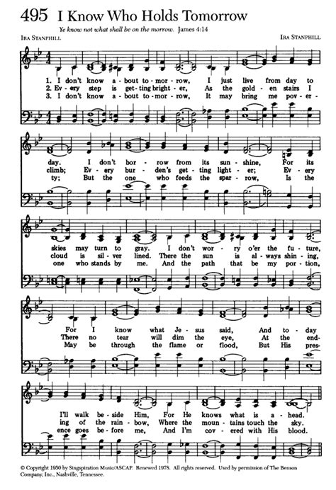 Little Birdie Blessings : Hymn - I Know Who Holds Tomorrow