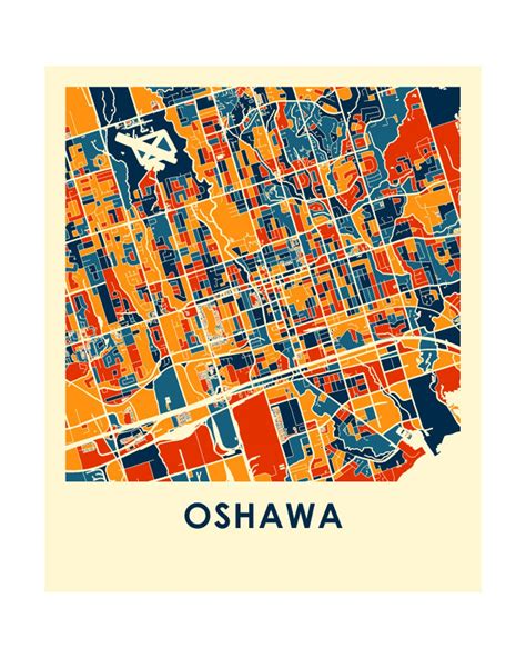 Oshawa Ontario Map Print Full Color Map Poster - Etsy Canada