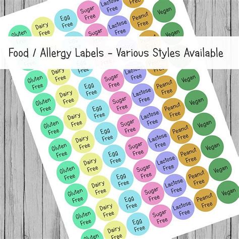 Free Printable Food Allergy Labels - Printable Word Searches