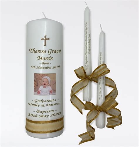 Baptism Personalised Candle Set Classic - Ceremony Candles