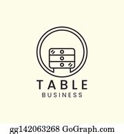 680 Table Line Art Furniture Logo Clip Art | Royalty Free - GoGraph