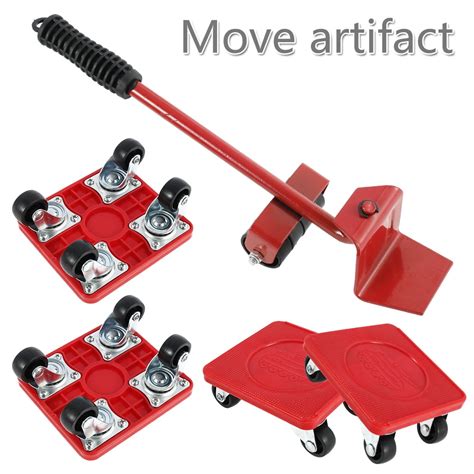 JTWEEN Heavy Duty Furniture Lifter Mover Tools Set Furniture Shifter Wheels Moving Slider Kit ...