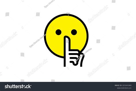 Quiet Expression Emoji Vector Yellow Head Stock Vector (Royalty Free ...