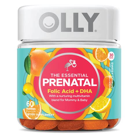 OLLY Womens Prenatal Multi Vitamin with DHA and Folic Acid Gummies 60 Count - Walmart.com