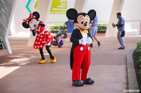 Mickey and Minnie Physically Distanced Meet and Greet Debuts in EPCOT Entrance Plaza