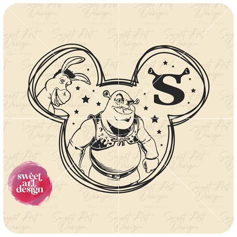 Shrek in Mouse Ears SVG Donkey Svg Shrek Logo Family Trip - Etsy in ...