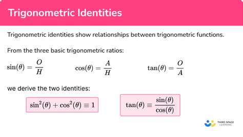 Trig Identities - GCSE Maths - Steps, Examples & Worksheet