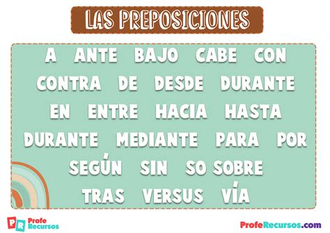 Tipos de preposiciones