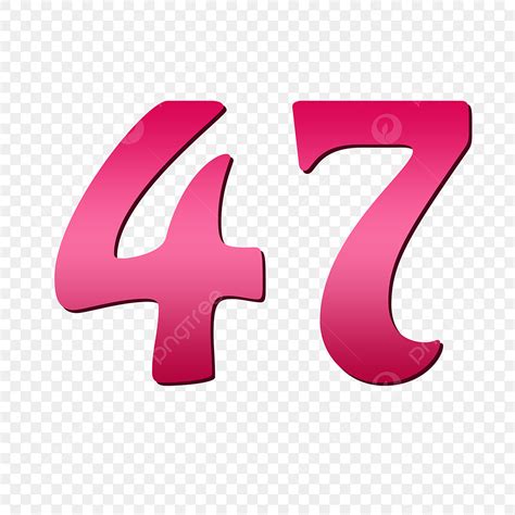 Number 47 PNG Transparent, Pink Colour Number 47, 47, Number, Arractive Number PNG Image For ...