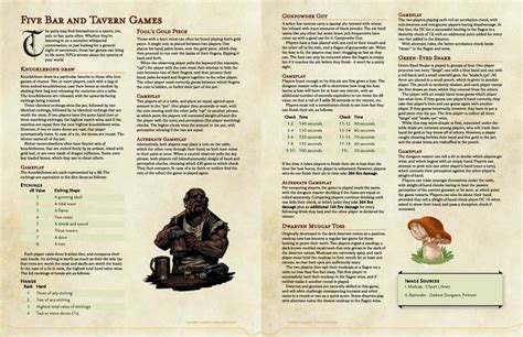 Five Bar and Tavern Games : UnearthedArcana | Dungeons and dragons homebrew, D&d dungeons and ...