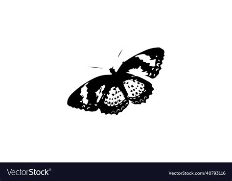 Logo butterfly black and white design Royalty Free Vector