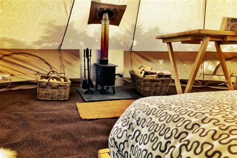 Winter Glamping & Heated Tents with Wood Burner Inside - Honeybells