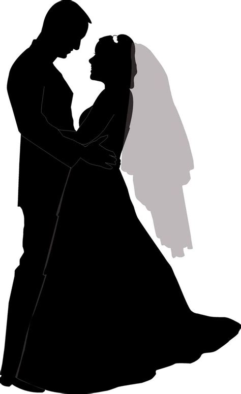 Wedding Couple Silhouette Clip Art Clipart | СИЛУЭТЫ | Pinterest | Art clipart, Distance and ...