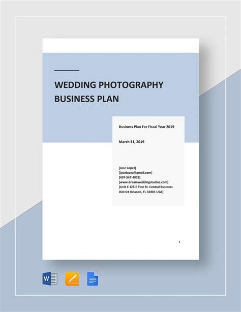 Wedding Photography Business Plan Template in Word, Pages, Google Docs - Download | Template.net