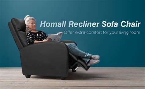 Amazon.com: Homall Recliner Chair Padded Seat Pu Leather for Living ...