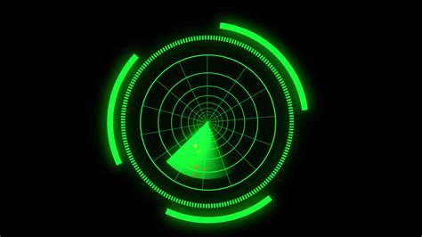 Futuristic Radar Screen Display Animation On Black Background, Radar ...