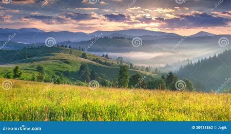 Summer Sunrise in the Mountains Stock Photo - Image of mountain, morning: 30933862