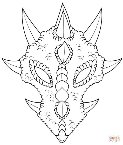 Dragon Mask coloring page | Free Printable Coloring Pages