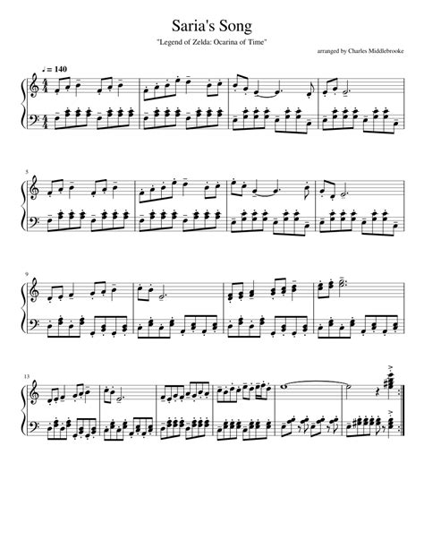 Saria s Song sheet music for Piano download free in PDF or MIDI