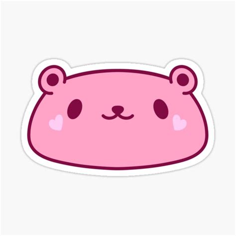 "Simple Cute Pink Teddy Bear with Heart Cheeks" Sticker for Sale by ...