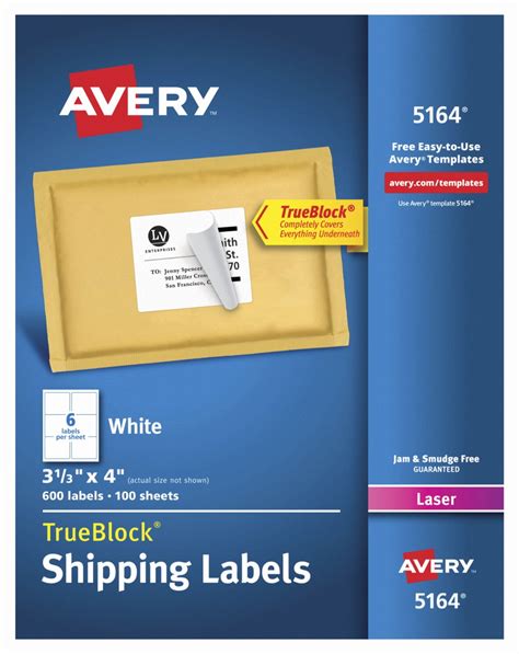 50 Avery 5164 Shipping Label Template