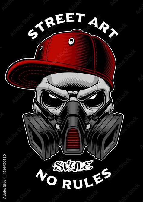 Graffiti skull with gas mask. Stock Vector | Adobe Stock