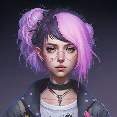 ArtStation - Pastel Goth Punk Girl #016