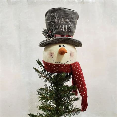 Snowman With Top Hat Tree Topper | Antique Farmhouse