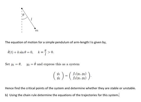 The equation of motion for a simple pendulum of | Chegg.com