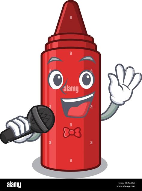 Singing red crayon in a cartoon bag Stock Vector Image & Art - Alamy