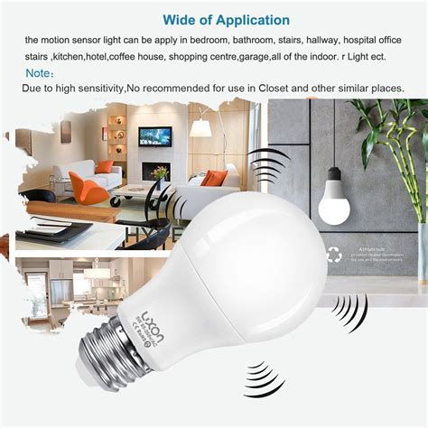 Motion Sensor Light Bulb 5W Smart Bulb Radar Dusk to Dawn LED Motion ...