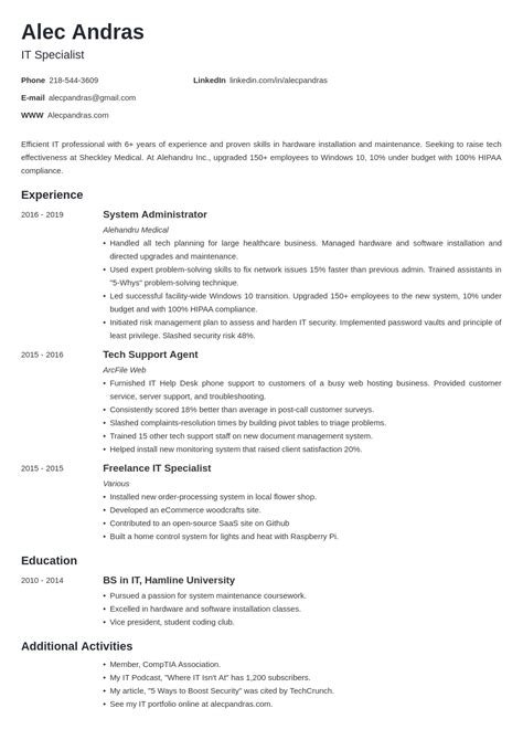 Technical Resume: 30+ Examples, Templates and Writing Tips