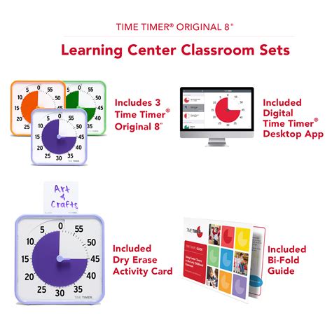 Time Timer® Original 8” - Learning Center Classroom Set (Set of 3)