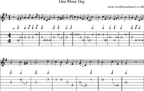 Guitar Tab and sheet music for One More Day