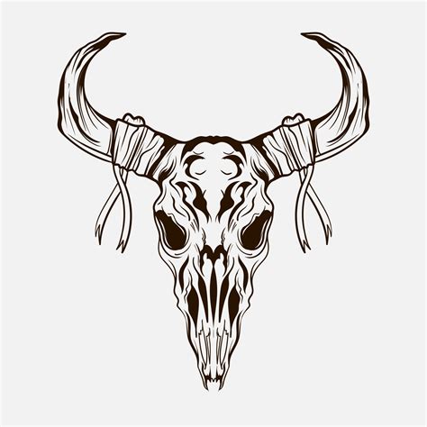 tattoo and t shirt design black and white hand drawn goat skull engraving ornament 23427857 ...