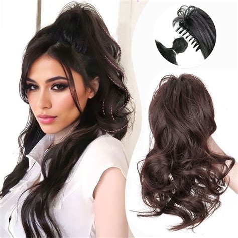 Synthetic 12 Inch Claw Clip Style Curly Hair Ponytail Extensions for ...